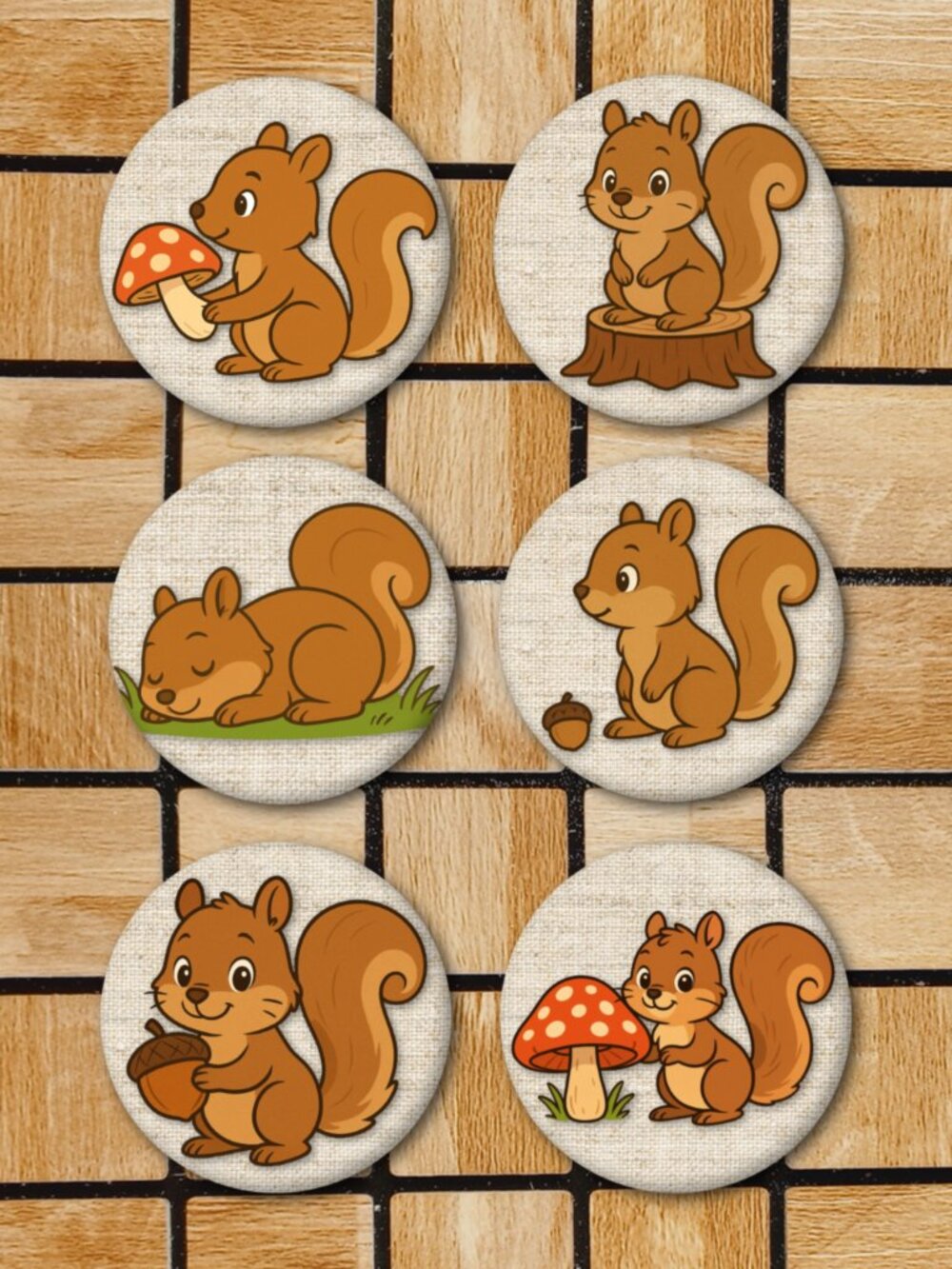 Cute Squirrel Fridge Magnets Set Of 6 Metal Animal Magnets Home Office Kitchen